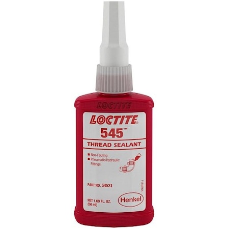 Henkel Thread Sealant, Hydraulic, Pneumatic Systems, Bottle, 50 Ml 545 50ML IDH 135486